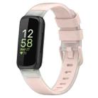 For Fitbit Inspire 3 Two Color Transparent Silicone Watch Band(Light Pink) - 1