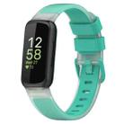 For Fitbit Inspire 3 Two Color Transparent Silicone Watch Band(Teal) - 1