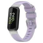 For Fitbit Inspire 3 Two Color Transparent Silicone Watch Band(Purple) - 1