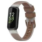 For Fitbit Inspire 3 Two Color Transparent Silicone Watch Band(Brown) - 1