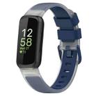 For Fitbit Inspire 3 Two Color Transparent Silicone Watch Band(Blue) - 1