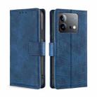 For vivo iQOO Neo 8 / 8 Pro 5G Skin Feel Crocodile Magnetic Clasp Leather Phone Case(Blue) - 1