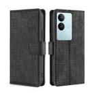 For vivo S17 5G / S17 Pro 5G Skin Feel Crocodile Magnetic Clasp Leather Phone Case(Black) - 1