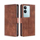 For vivo S17 5G / S17 Pro 5G Skin Feel Crocodile Magnetic Clasp Leather Phone Case(Brown) - 1