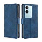 For vivo S17 5G / S17 Pro 5G Skin Feel Crocodile Magnetic Clasp Leather Phone Case(Blue) - 1