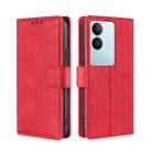For vivo S17 5G / S17 Pro 5G Skin Feel Crocodile Magnetic Clasp Leather Phone Case(Red) - 1