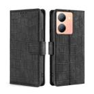 For vivo Y78 5G Skin Feel Crocodile Magnetic Clasp Leather Phone Case(Black) - 1