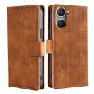 For vivo Y03 4G Skin Feel Crocodile Magnetic Clasp Leather Phone Case(Brown) - 1