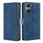 For vivo Y03 4G Skin Feel Crocodile Magnetic Clasp Leather Phone Case(Blue) - 1