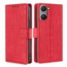 For vivo Y03 4G Skin Feel Crocodile Magnetic Clasp Leather Phone Case(Red) - 1