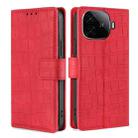 For vivo iQOO Z9 Turbo Skin Feel Crocodile Magnetic Clasp Leather Phone Case(Red) - 1