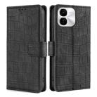 For vivo iQOO Z9x 5G Skin Feel Crocodile Magnetic Clasp Leather Phone Case(Black) - 1