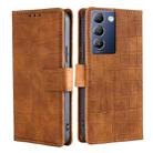 For vivo Y100 5G IDN Skin Feel Crocodile Magnetic Clasp Leather Phone Case(Brown) - 1