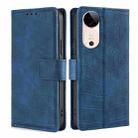 For vivo S19 Skin Feel Crocodile Magnetic Clasp Leather Phone Case(Blue) - 1