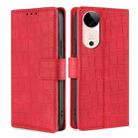 For vivo S19 Skin Feel Crocodile Magnetic Clasp Leather Phone Case(Red) - 1