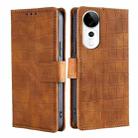 For vivo S19 Pro Skin Feel Crocodile Magnetic Clasp Leather Phone Case(Brown) - 1