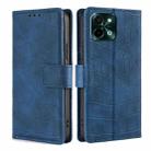 For vivo Y28 4G Skin Feel Crocodile Magnetic Clasp Leather Phone Case(Blue) - 1