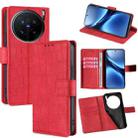 For vivo X200 Pro 5G Skin Feel Crocodile Magnetic Clasp Leather Phone Case(Red) - 1