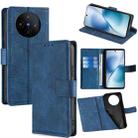 For vivo X200s 5G Skin Feel Crocodile Magnetic Clasp Leather Phone Case(Blue) - 1