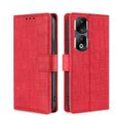 For Honor 90 Pro 5G Skin Feel Crocodile Magnetic Clasp Leather Phone Case(Red) - 1