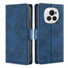 For Honor Magic6 Pro 5G Skin Feel Crocodile Magnetic Clasp Leather Phone Case(Blue) - 1