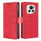 For Honor Magic6 5G Skin Feel Crocodile Magnetic Clasp Leather Phone Case(Red) - 1