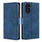 For Honor 200 5G Skin Feel Crocodile Magnetic Clasp Leather Phone Case(Blue) - 1