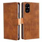 For Honor 200 Pro 5G Skin Feel Crocodile Magnetic Clasp Leather Phone Case(Brown) - 1