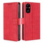 For Honor 200 Pro 5G Skin Feel Crocodile Magnetic Clasp Leather Phone Case(Red) - 1