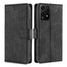 For Honor 200 Lite 5G Global Skin Feel Crocodile Magnetic Clasp Leather Phone Case(Black) - 1