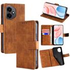 For Honor 400 Global 156.5mm Skin Feel Crocodile Magnetic Clasp Leather Phone Case(Brown) - 1