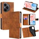For Honor 400 Pro Global 160.8mm Skin Feel Crocodile Magnetic Clasp Leather Phone Case(Brown) - 1