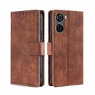 For ZTE Axon 40 Lite Skin Feel Crocodile Magnetic Clasp Leather Phone Case(Brown) - 1
