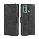 For ZTE Blade A53 4G Skin Feel Crocodile Magnetic Clasp Leather Phone Case(Black) - 1