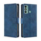 For ZTE Blade A53 4G Skin Feel Crocodile Magnetic Clasp Leather Phone Case(Blue) - 1