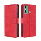 For ZTE Blade A53 4G Skin Feel Crocodile Magnetic Clasp Leather Phone Case(Red) - 1