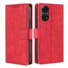 For ZTE Anshin Family Skin Feel Crocodile Magnetic Clasp Leather Phone Case(Red) - 1