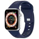 For Apple Watch Ultra 49mm Square Buckle Silicone Watch Band(Midnight Blue) - 1