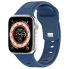 For Apple Watch 8 41mm Square Buckle Silicone Watch Band(Dark Blue) - 1