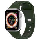 For Apple Watch 8 41mm Square Buckle Silicone Watch Band(Green) - 1