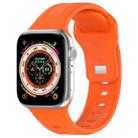 For Apple Watch 8 45mm Square Buckle Silicone Watch Band(Orange) - 1