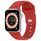 For Apple Watch 8 45mm Square Buckle Silicone Watch Band(Red) - 1