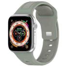For Apple Watch 8 45mm Square Buckle Silicone Watch Band(Grey Green) - 1