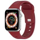 For Apple Watch 8 45mm Square Buckle Silicone Watch Band(Wine Red) - 1