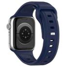 For Apple Watch SE 2022 44mm Square Buckle Silicone Watch Band(Midnight Blue) - 2
