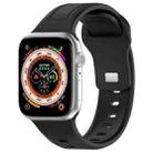 For Apple Watch SE 44mm Square Buckle Silicone Watch Band(Black) - 1