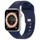 For Apple Watch Ultra 2 49mm Square Buckle Silicone Watch Band(Midnight Blue) - 1