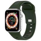 For Apple Watch 9 45mm Square Buckle Silicone Watch Band(Green) - 1