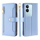 For vivo S17 5G / S17 Pro 5G Lite Sheep Texture Cross-body Zipper Wallet Leather Phone Case(Blue) - 1