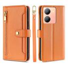 For vivo Y78 5G Lite Sheep Texture Cross-body Zipper Wallet Leather Phone Case(Orange) - 1
